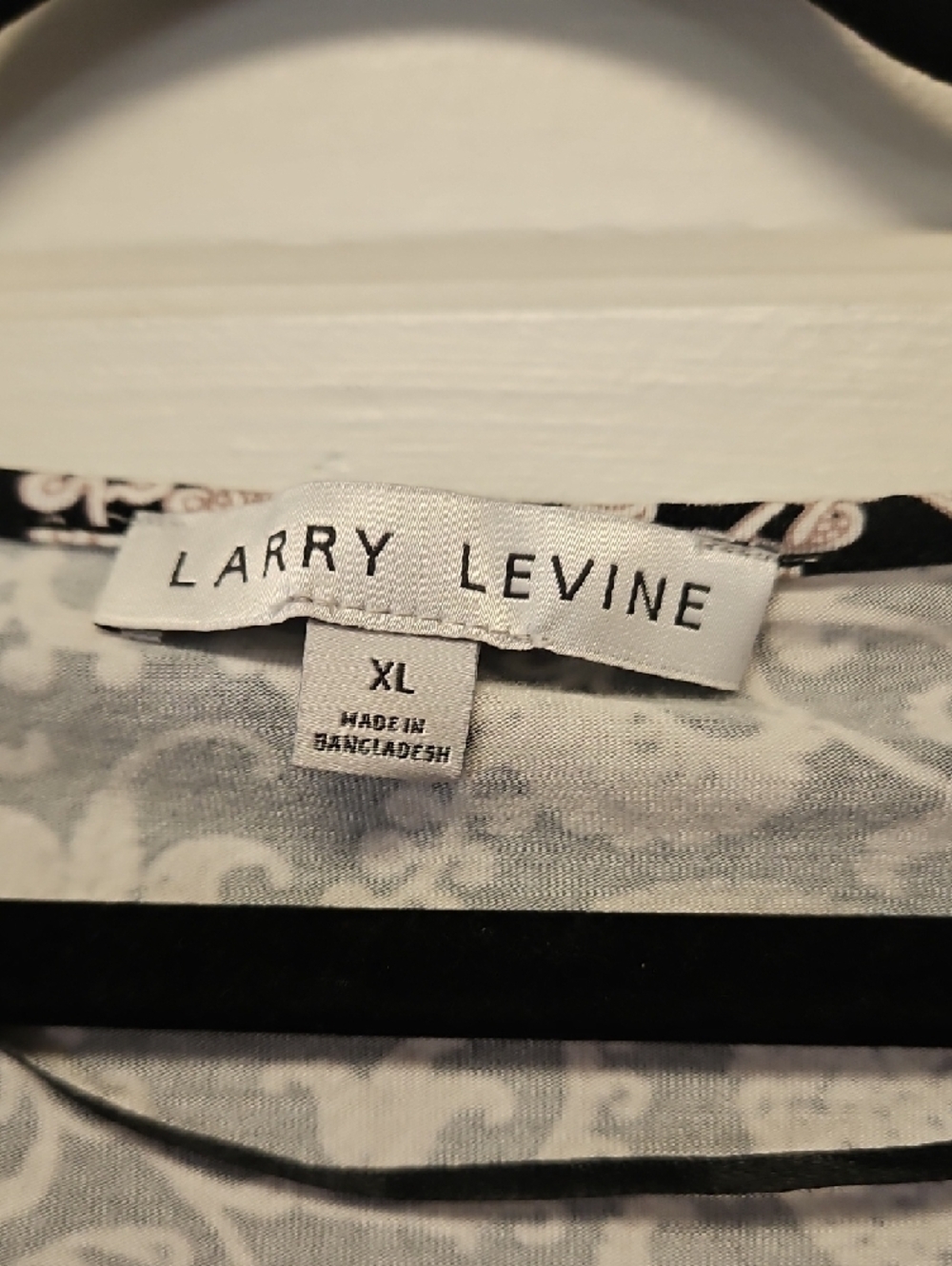 Larry Levine Black and White Cowl Neck 3/4 Sleeve Top XL - Picture 2 of 9